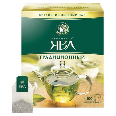Чай ПРИНЦЕССА ЯВА зеленый, 100 пакетиков по 2 г, 0880-18 621043 - фото 308083