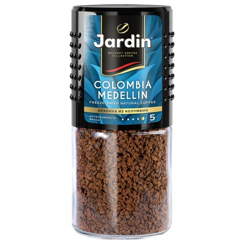 Кофе растворимый JARDIN "Colombia Medellin" 95 г, стеклянная банка, сублимированный, 0627-14 621118 - фото 308090