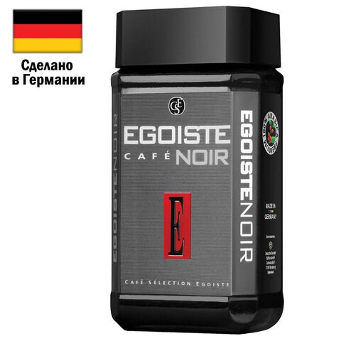 Кофе растворимый EGOISTE "Noir" 100 г, стеклянная банка, сублимированный, ГЕРМАНИЯ, 4492 621177 - фото 308103