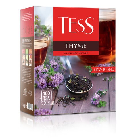 Чай TESS "Thyme" черный с чабрецом и цедрой лимона, 100 пакетиков в конвертах по 2 г, 1185-09 621967 - фото 308123