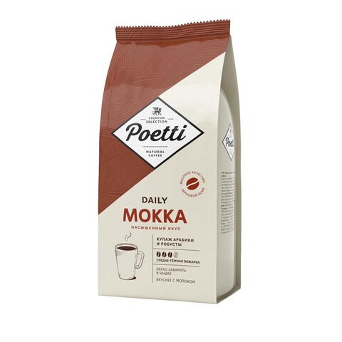 Кофе в зернах Poetti "Mokka" 1 кг, 18101 622727 - фото 308215
