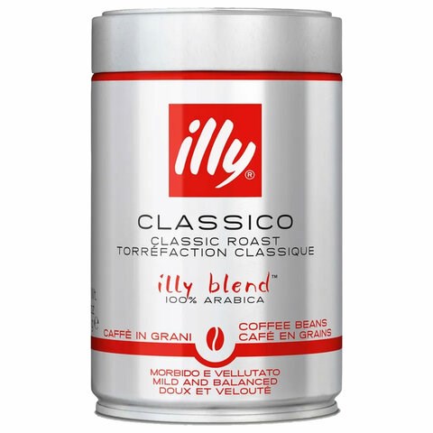 Кофе в зернах ILLY "Classico" ИТАЛИЯ, 250 г, в жестяной банке, арабика 100%, ИТАЛИЯ, 52 622810 - фото 308258