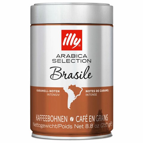 Кофе в зернах ILLY "Brasil" ИТАЛИЯ, 250 г, в жестяной банке, арабика 100%, ИТАЛИЯ, 7006 622814 - фото 308262