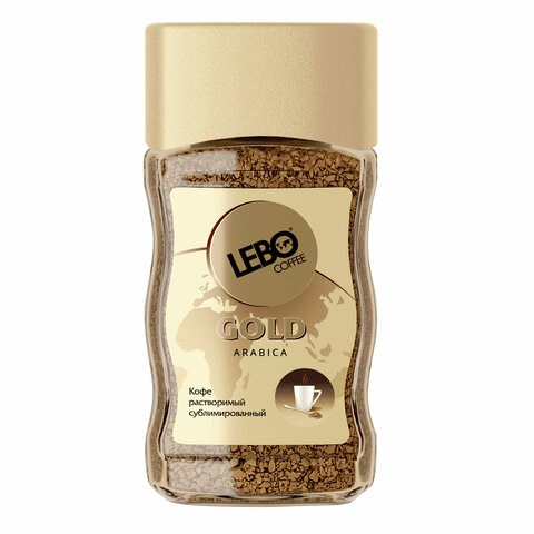 Кофе растворимый LEBO "Gold" 100 г, стеклянная банка, сублимированный 623227 - фото 308283