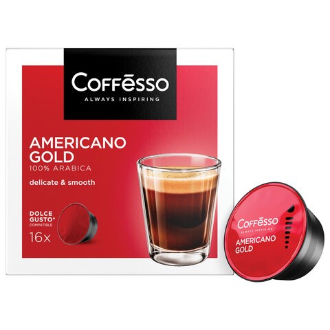 Кофе в капсулах COFFESSO "Americano Gold" для кофемашин Dolce Gusto, 16 порций, 102152 623405 - фото 308300