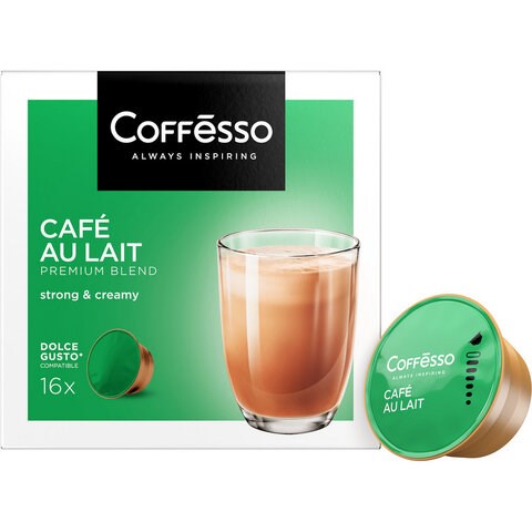 Кофе в капсулах COFFESSO "Cafe au lait" для кофемашин Dolce Gusto, 16 порций, 102506 624046 - фото 308357