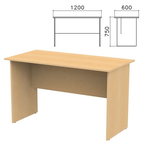 Стол письменный "Канц", 1200х600х750 мм, цвет бук невский, СК22.10 640025 - фото 308562