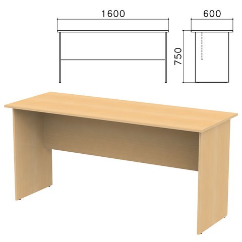 Стол письменный "Канц", 1600х600х750 мм, цвет бук невский, СК20.10 640029 - фото 308566