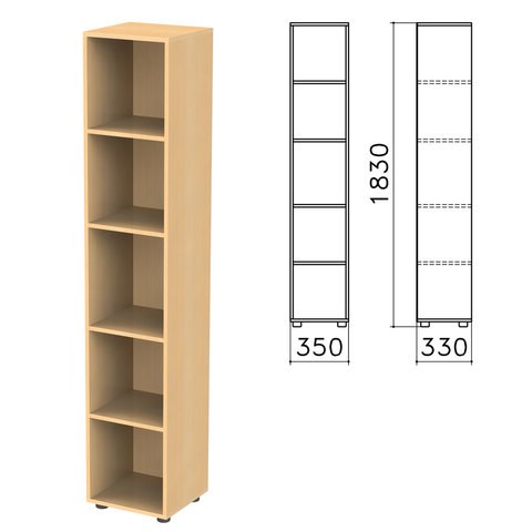Шкаф (стеллаж) "Канц", 350х330х1830 мм, 4 полки, цвет бук невский, КК32.10 640047 - фото 308584