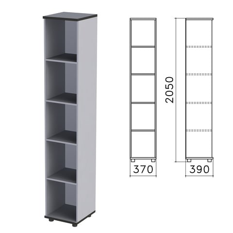 Шкаф (стеллаж) "Монолит", 370х390х2050 мм, 4 полки, цвет серый, КМ45.11 640176 - фото 308653