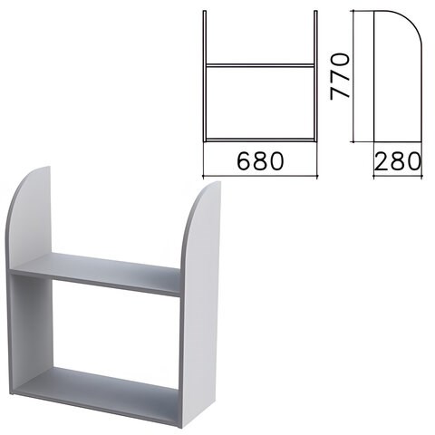 Полка навесная настенная "Монолит", 680х280х770 мм, цвет серый, ПМ40.11 640220