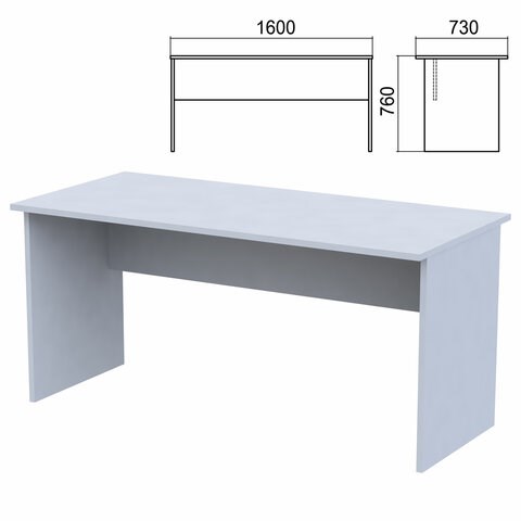 Стол письменный "Арго", 1600х730х760 мм, серый 641265 - фото 308765