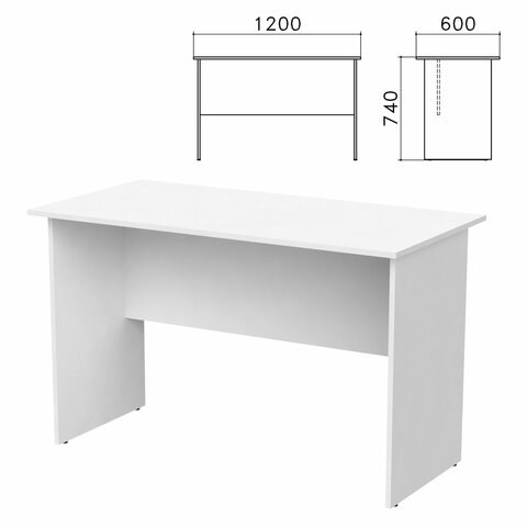 Стол письменный "Бюджет", 1200х600х740 мм, белый, 402660-290 641904 - фото 308840