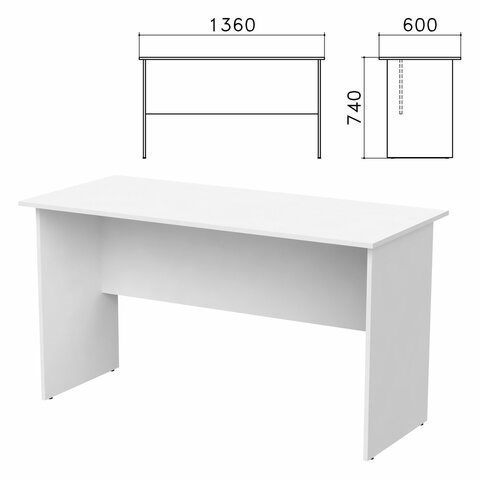 Стол письменный "Бюджет", 1360х600х740 мм, белый, 402661-290 641905 - фото 308841