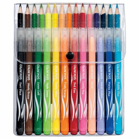 Набор для творчества MAPED "Color'Peps Kit": 12 фломастеров, 15 цветных карандашей, футляр, 897412 666328 - фото 309144