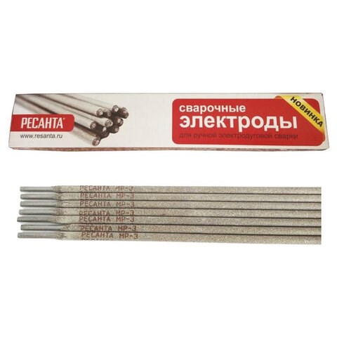Электроды сварочные РЕСАНТА МР-3 рутиловые, 3х350 мм, пачка 1 кг, 71/6/20 671220 - фото 309268