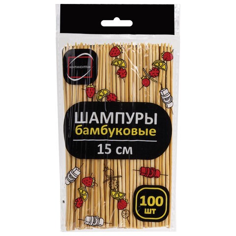 Шпажки-шампуры для шашлыка бамбуковые 15 см, 100 штук, КП, 137599 700659 - фото 309432