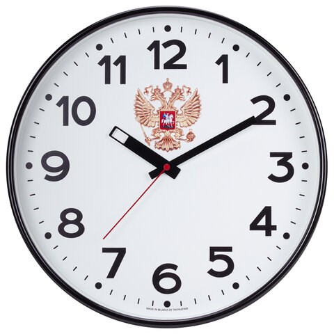 Часы настенные TROYKA 77770732 круг, белые, черная рамка, 30,5х30,5х4 см 454622