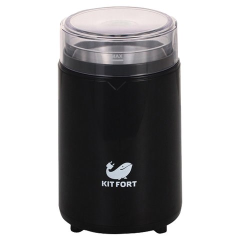 Кофемолка KITFORT КТ-1314, мощность 150 Вт, вместимость 60 г, пластик, черный 454864 - фото 322000