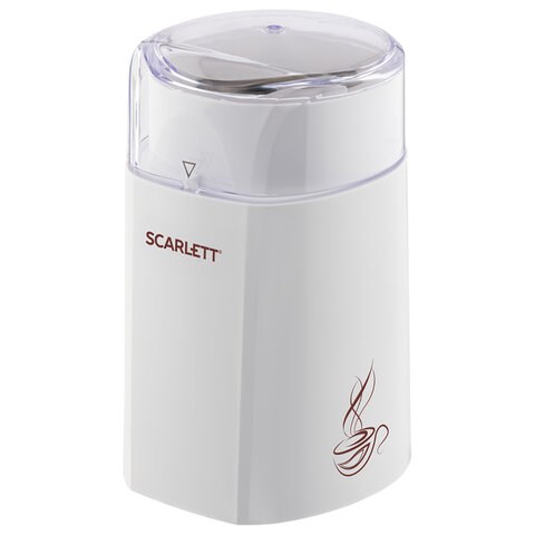 Кофемолка SCARLETT SC-CG44506, 160 Вт, объем 60 г, пластик, ножи из нержавеющей стали, белая с рисунком 455875 - фото 322104