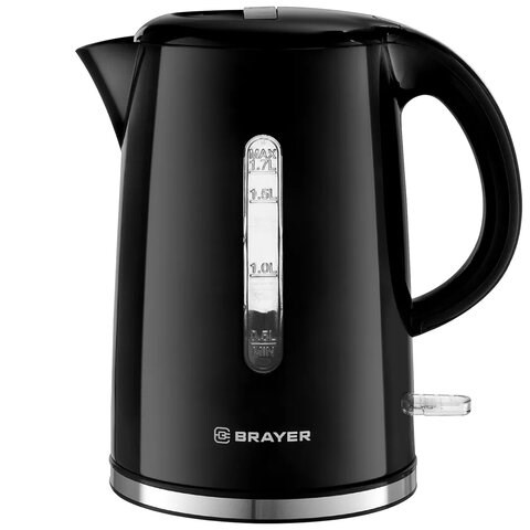 Чайник BRAYER BR1032, 1,7 л, 2200 Вт, закрытый нагревательный элемент, автоотключение, пластик, черный, 1032BR 456045 - фото 322175