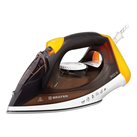Утюг BRAYER BR4003, 2400 Вт, керамическое покрытие, самоочистка, антикапля, антинакипь, автоотключение, коричневый 456110 - фото 322201