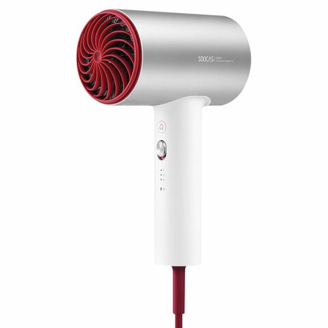 Фен XIAOMI SOOCAS H5, мощность 1800 Вт, 2 скорости, 4 температурных режима, ионизация, холодный воздух, серебристый 456457 - фото 322286