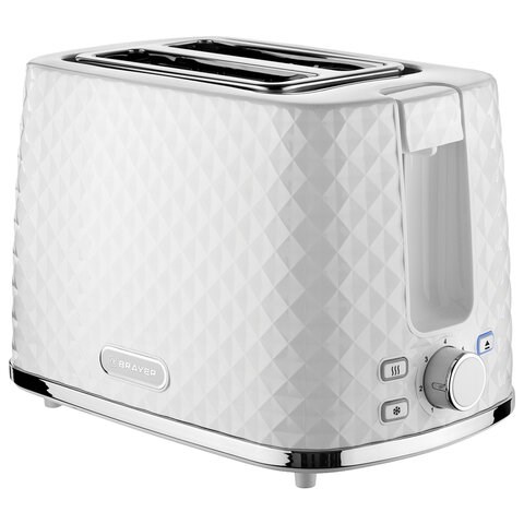 Тостер BRAYER BR2101, 930 Вт, 2 тоста, 7 режимов, пластик, белый 456605 - фото 322358