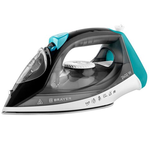 Утюг BRAYER BR4008, 2400 Вт, керамическое покрытие, автоотключение, самоочистка, антикапля, серый 456611 - фото 322361