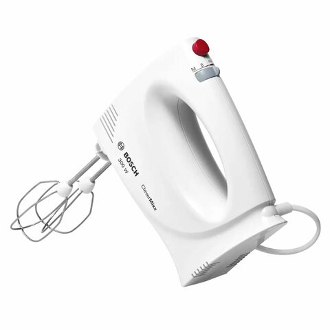 Миксер BOSCH MFQ3010, 300 Вт, 2 скорости, 2 венчика, 2 крюка для теста, белый 456930 - фото 322470