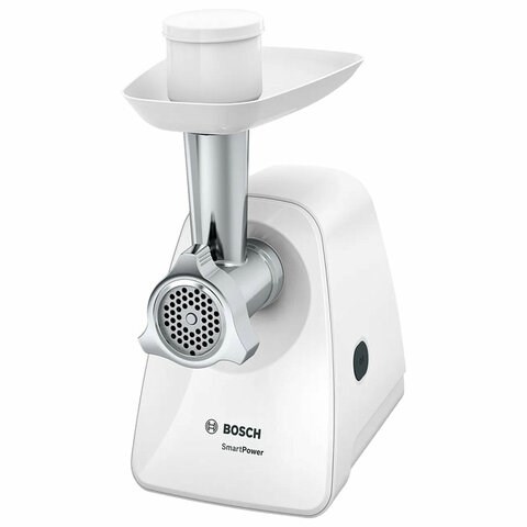 Мясорубка BOSCH MFW2500W, 1500 Вт, производительность 1,7 кг/мин, металлический шнек, пластик, белая 456933 - фото 322472