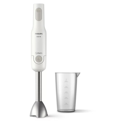 Блендер погружной PHILIPS HR2534/00, 650 Вт, 1 скорость, 1 насадка, стакан, белый 456935 - фото 322474