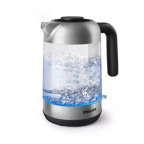 Чайник PHILIPS HD9339/80, 1,7 л, 2200 Вт, закрытый нагревательный элемент, стекло, серебристый 456948 - фото 322483