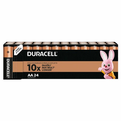 Батарейки КОМПЛЕКТ 24 шт., DURACELL Basic ОРИГИНАЛ, АА (LR6, 15А), алкалиновые, пальчиковые 456993 - фото 322498