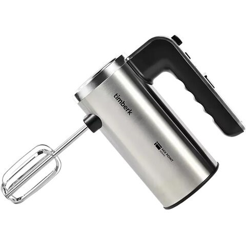 Миксер TIMBERK T-HM40S49, 550 Вт, 5 скоростей, 2 венчика, 2 крюка для теста, подставка, стальной 457227 - фото 322552