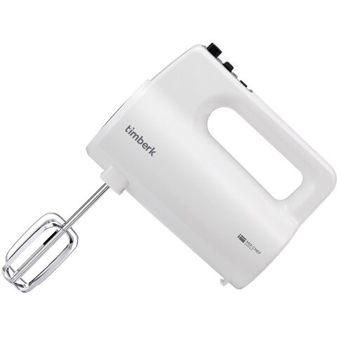 Миксер TIMBERK T-HM40S48, 700 Вт, 5 скоростей, 2 венчика, 2 крюка для теста, белый 457229 - фото 322554