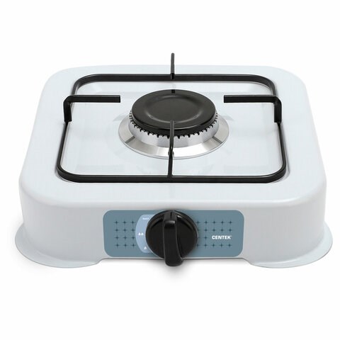 Настольная газовая плита CENTEK CT-1520, 1 конфорка, сменная форсунка (баллон/магистраль), белая 457586 - фото 322658