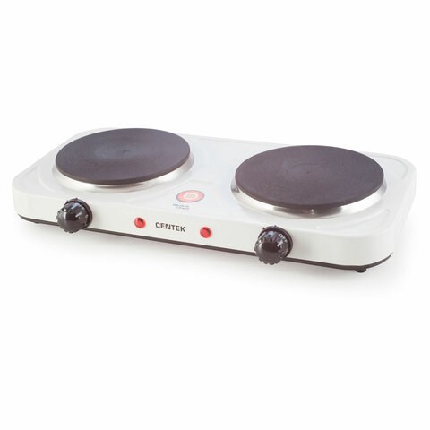 Настольная электрическая плита CENTEK CT-1507, 2000 Вт, 2 конфорки, 5 режимов нагрева, белая 457591 - фото 322663