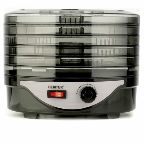 Сушилка для овощей CENTEK CT-1658, объём 4 л, 270 Вт, 5 поддонов, механическое управление, черная 457606 - фото 322678