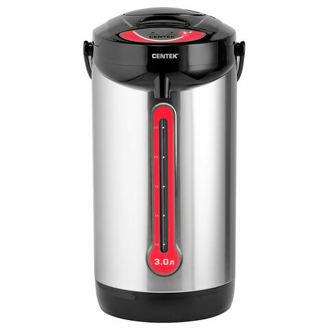 Термопот на 3 литра 3 режима подачи воды CENTEK CT-0080, 750 Вт, 1 температурный режим, пластик/сталь, черный, CT-0080 Black 457608 - фото 322680