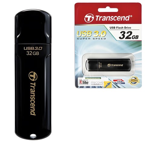 Флеш-диск 32 GB, TRANSCEND Jetflash 700, USB 3.0, черный, TS32GJF700 510547 - фото 322783