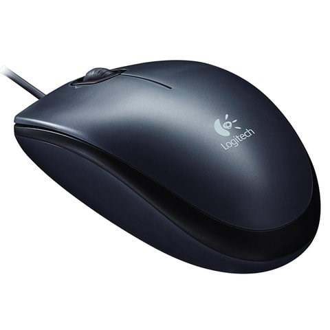 Мышь проводная LOGITECH M90, USB, 2 кнопки + 1 колесо-кнопка, оптическая, черная, 910-001794 511225 - фото 322791