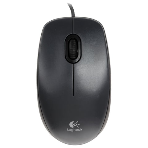 Мышь проводная LOGITECH M100, USB, 2 кнопки + 1 колесо-кнопка, оптическая, черно-серая 511454 - фото 322809
