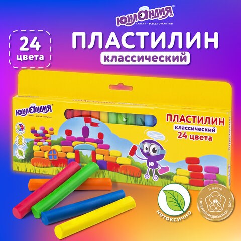 Пластилин классический ЮНЛАНДИЯ "ЮНЛАНДИК-АРХИТЕКТОР", 24 цвета, 480 г, ВЫСШЕЕ КАЧЕСТВО, 105031 105031 - фото 322909