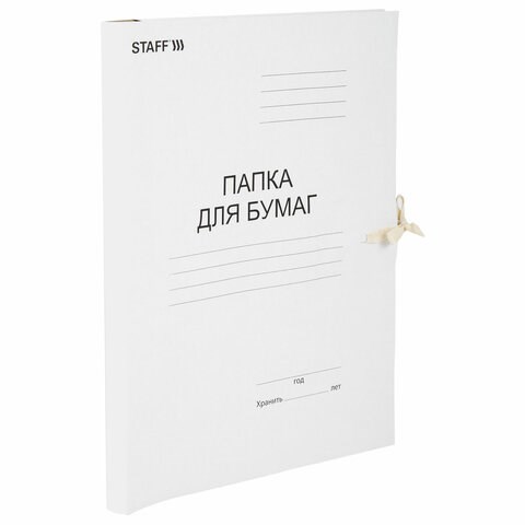 Папка для бумаг с завязками картонная STAFF, гарантированная плотность 220 г/м2, до 200 л., 126525 126525 - фото 324482
