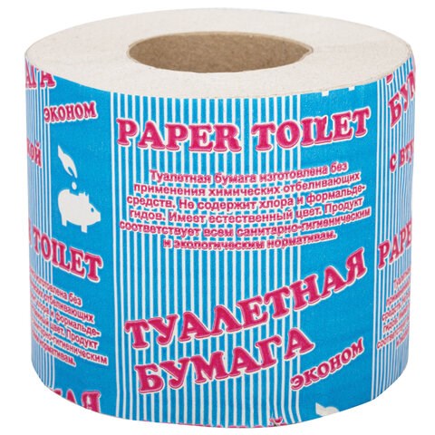 Бумага туалетная бытовая, 30 м, на втулке (эконом) 126555 - фото 324492