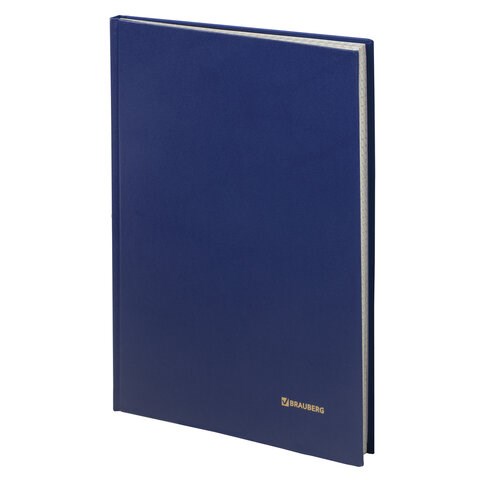 Книга учета 144 л., клетка, твердая, бумвинил, блок офсет, А4 (200х290 мм), BRAUBERG, синий, 130226 130226 - фото 324787