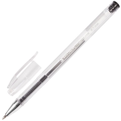 Ручка гелевая BRAUBERG Jet, ЧЕРНАЯ, корпус прозрачный, узел 0,5 мм, линия письма 0,35 мм, 141018 141018 - фото 324882