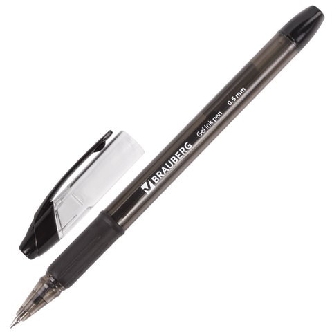 Ручка гелевая с грипом BRAUBERG Samurai, ЧЕРНАЯ, корпус тонированный, узел 0,5 мм, линия письма 0,35 мм, 141178 141178 - фото 324902