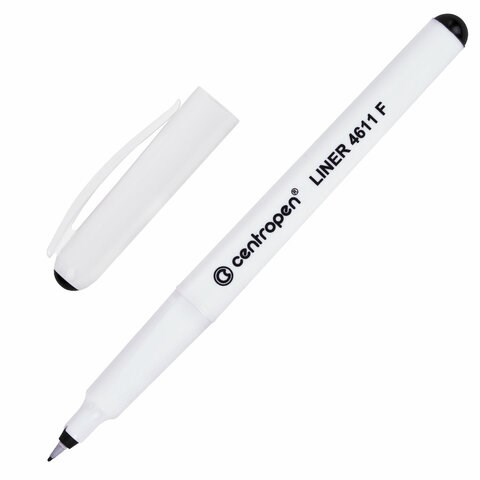 Ручка капиллярная (линер) ЧЕРНАЯ CENTROPEN Liner, трехгранная, линия письма 0,3 мм, 4611 142292 - фото 325058
